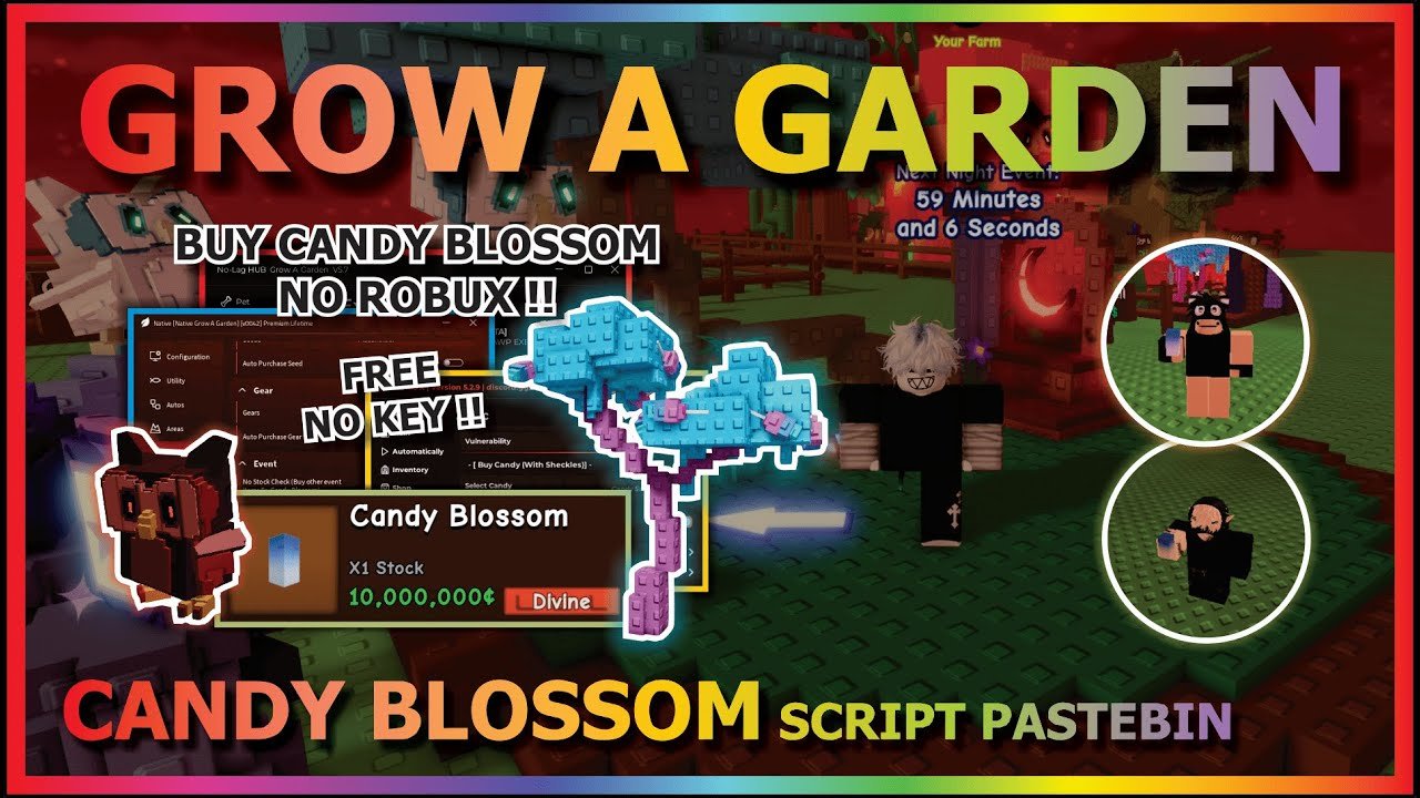 GROW A GARDEN Script Pastebin 2025 BUY CANDY BLOSSOM SEED, NO ROBUX NEDEED (NO KEY) 🐔🧟‍♂️
