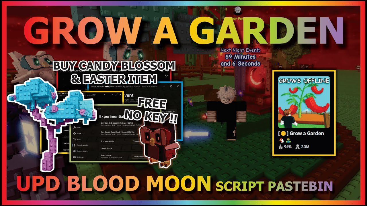 GROW A GARDEN Script Pastebin 2025 BUY CANDY BLOSSOM SEED IN UPDATE BLOOD MOON (NO KEY) 🐔🧟‍♂️