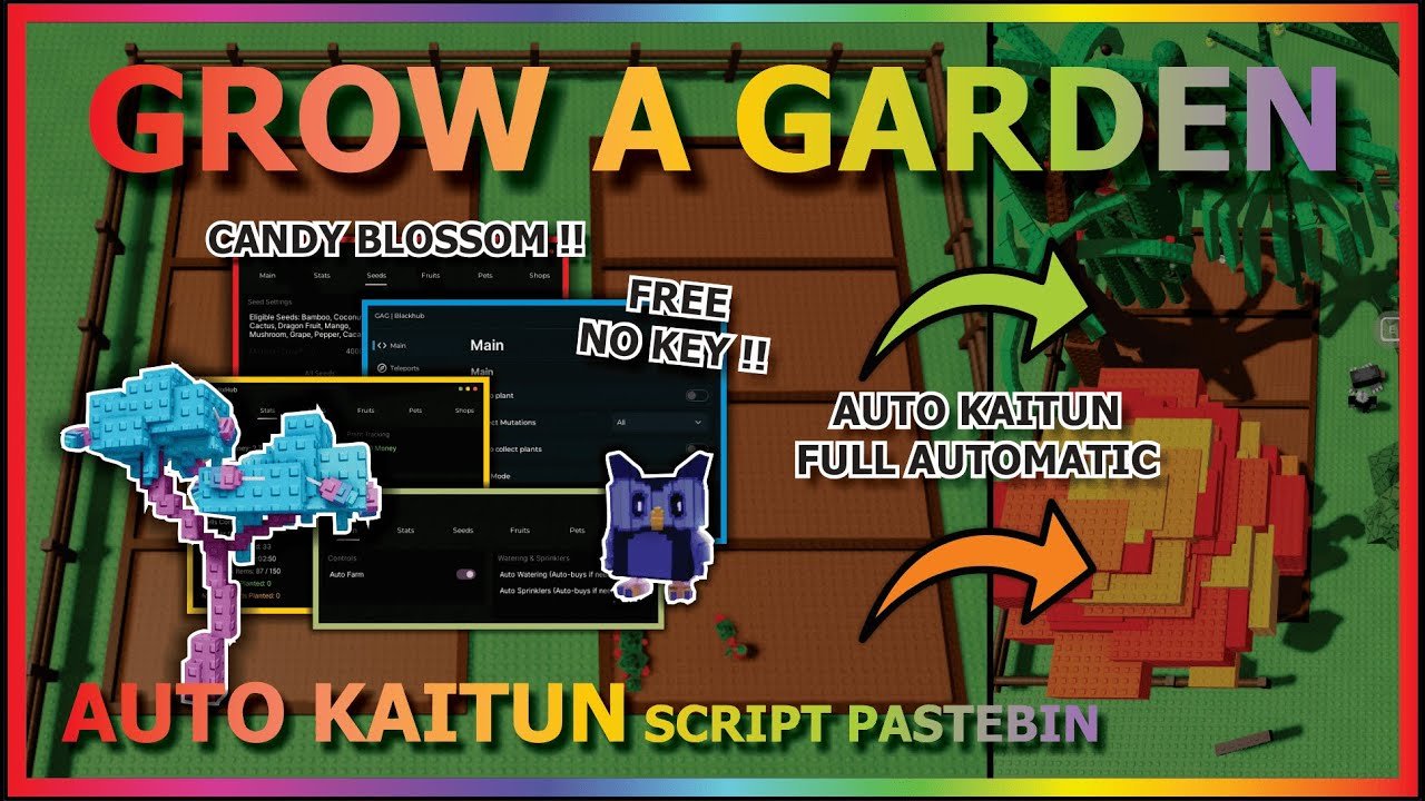 GROW A GARDEN Script Pastebin 2025 AUTO FARM, OWL QUEST, MOONLIT, BUY CANDY BLOSSOM (AUTO KAITUN)🌙