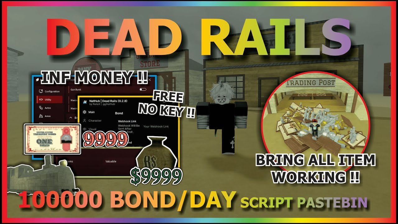 DEAD RAILS Script Pastebin 2025 INFINITE MONEY BAG, BRING ALL ITEM, AUTO BOND, AIMBOT, FLY (FREE)