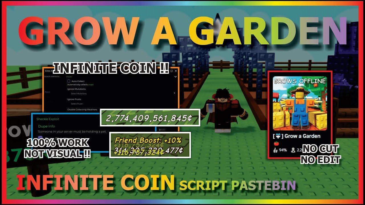 GROW A GARDEN Script Pastebin 2025 INIFINITE COIN, DUPLICATE COIN, INF SHECKLES (NOT VISUAL) ⛲🍅