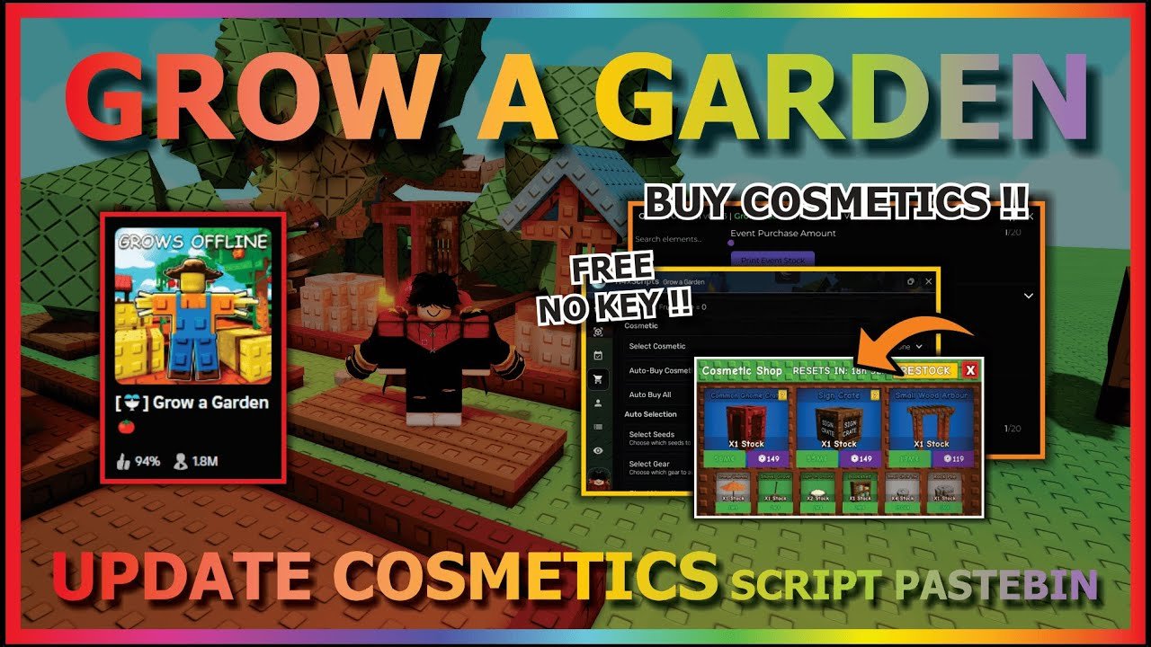 GROW A GARDEN Script Pastebin 2025 AUTO FARM, AUTO BUY COSMETICS SHOP, STEAL FRUIT (NO KEY) ⛲🍅
