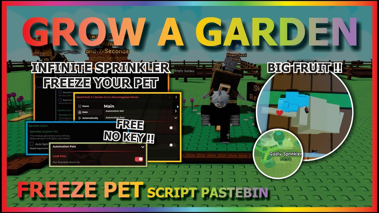 GROW A GARDEN Script Pastebin 2025 INFINITE SPRINKLER, FREEZE PET, EZ BIG FRUIT (NO KEY) 🐝🌻