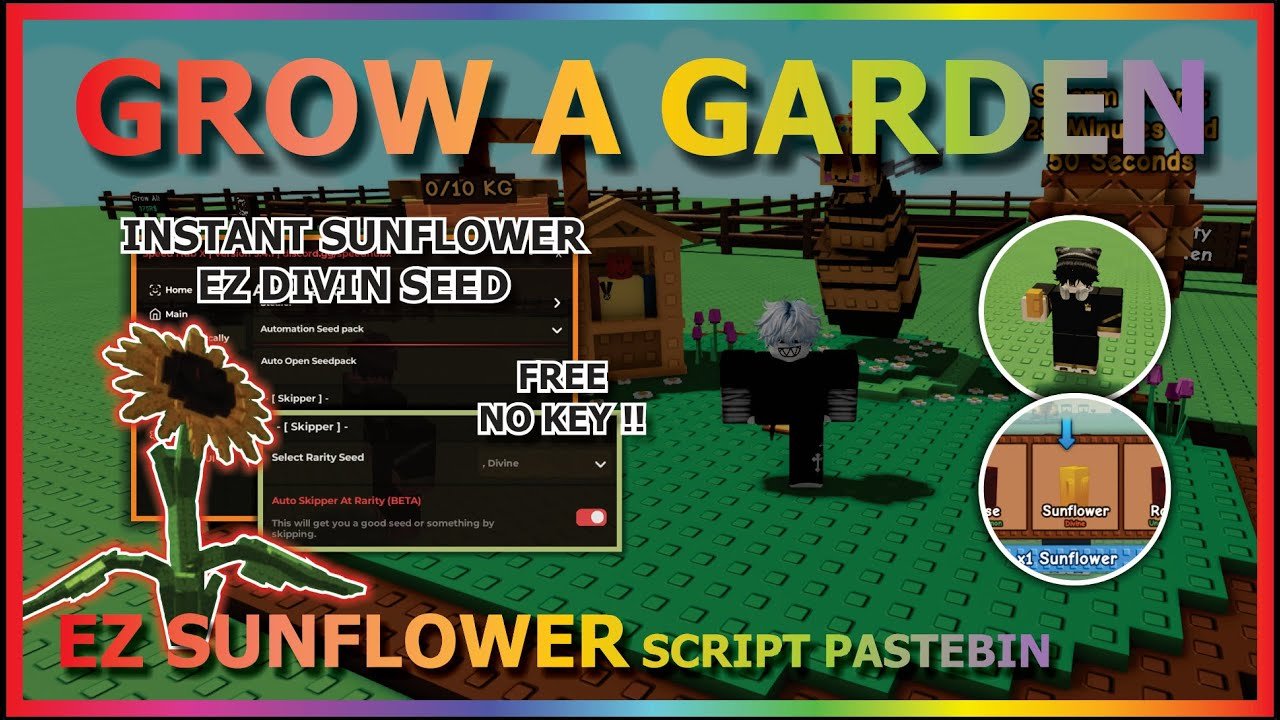 GROW A GARDEN Script Pastebin 2025 INSTANT SUNFLOWER SEED, STOP WHEN FIND THE DIVIN SEED (NO KEY) 🐝🌻