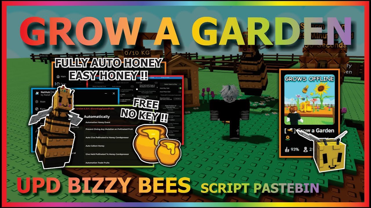 GROW A GARDEN Script Pastebin 2025 AUTO FARM HONEY, COLLECT POLLINATED, BIZZY BEES EVENT (NO KEY) 🐝🌻