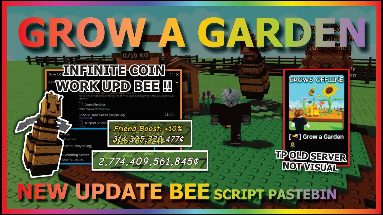 GROW A GARDEN Script Pastebin 2025 INIFINITE COIN, DUPLICATE COIN, TP TO OLD SERVER (NOT VISUAL) 🐝🌻